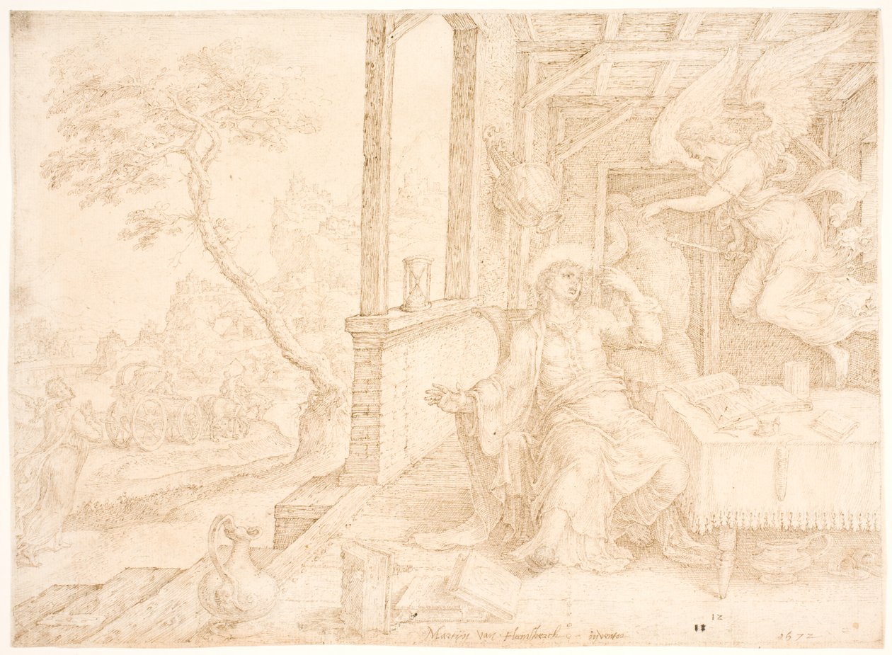 An Angel Appears to Philip by Maarten van Heemskerck