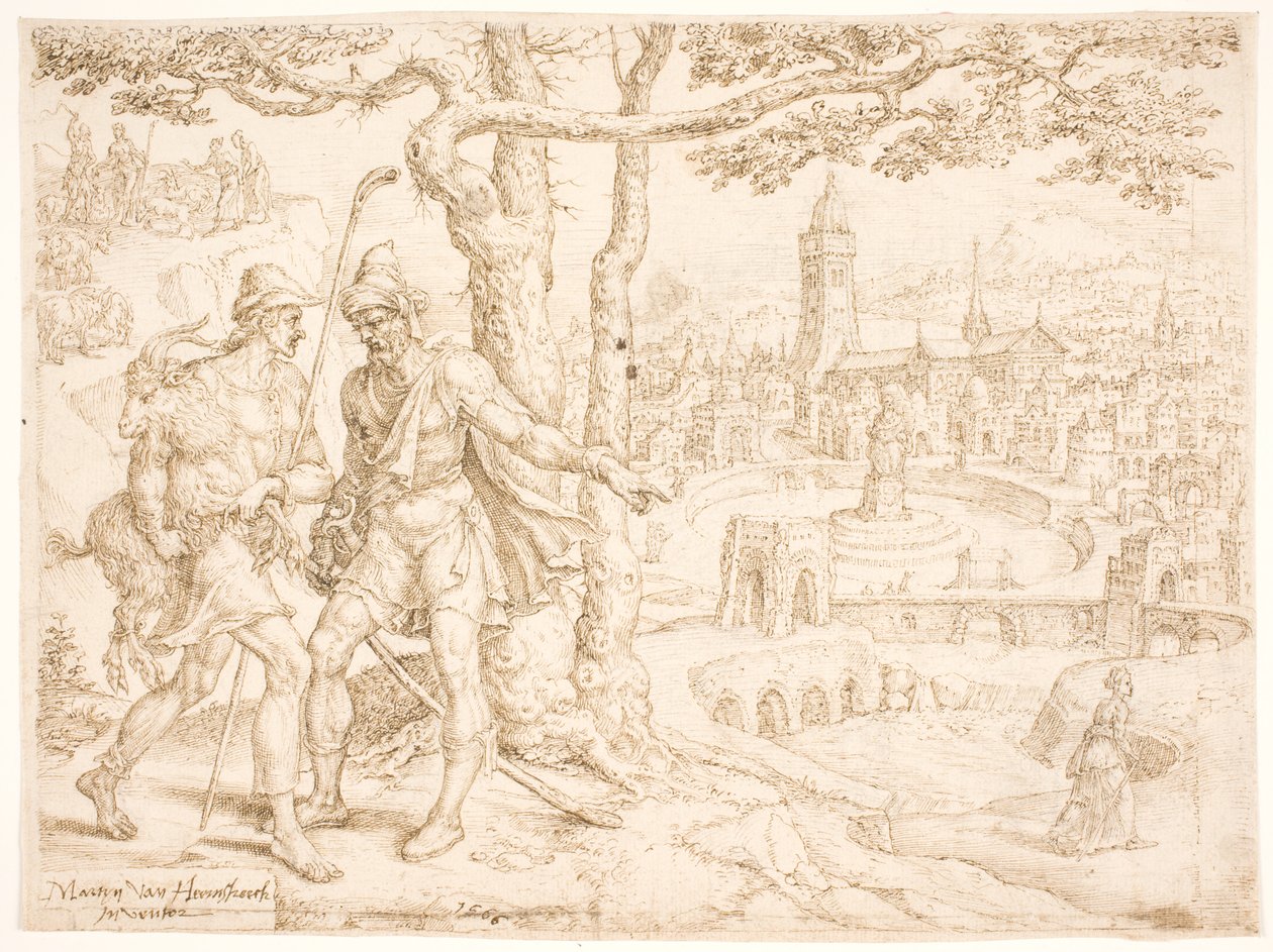 Judah Sending Tamar the Kid by Hira, the Adullamite by Maarten van Heemskerck