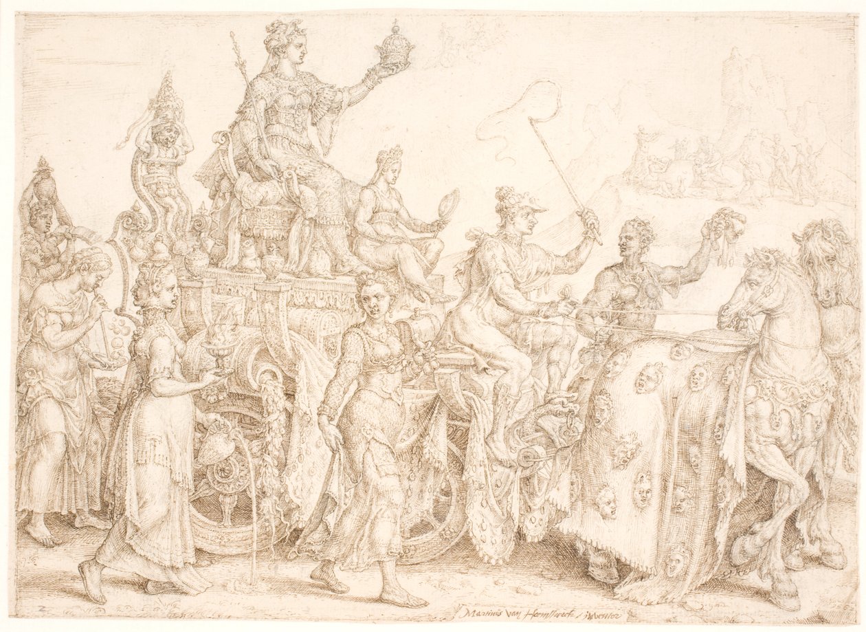 Triumphal Chariot. Opulentia (Riches) by Maarten van Heemskerck