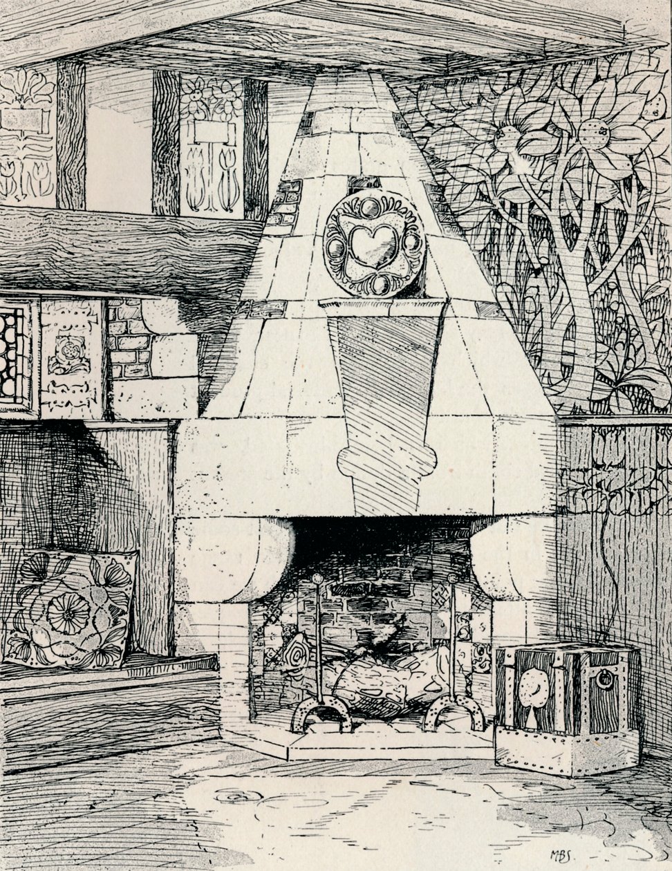 A Corner Fireplace, c.1895 by Mackay Hugh Baillie Scott