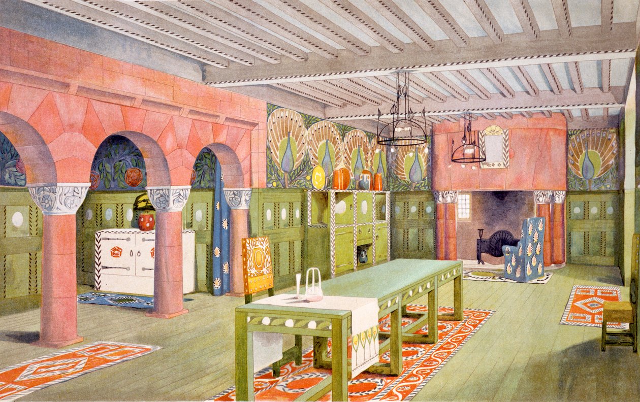 Dining room, print made by Emil Hochdanz, c.1901 by Mackay Hugh Baillie Scott