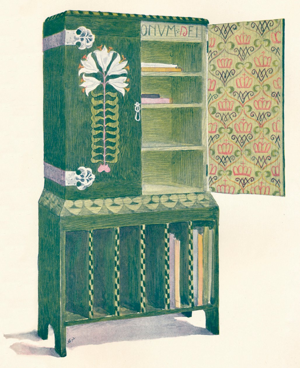 Music Cabinet. From a Sketch by M. H. Baillie Scott, 19th Century by Mackay Hugh Baillie Scott