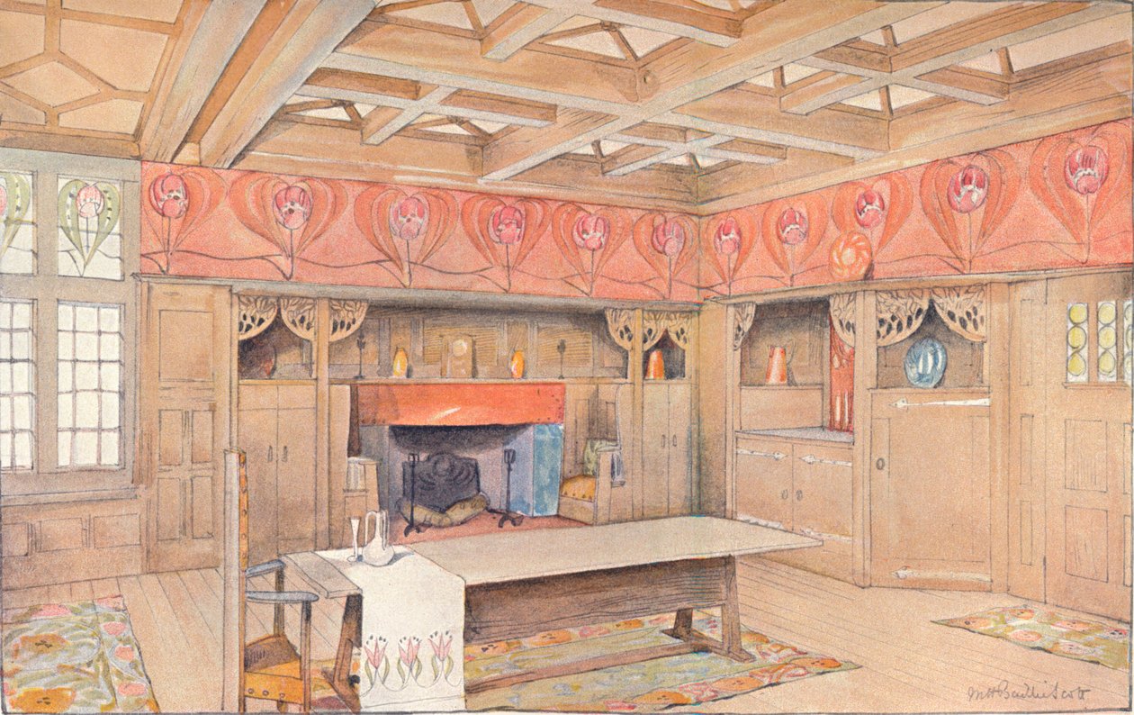 Scheme for the decoration of a dining-room, c1900 by Mackay Hugh Baillie Scott