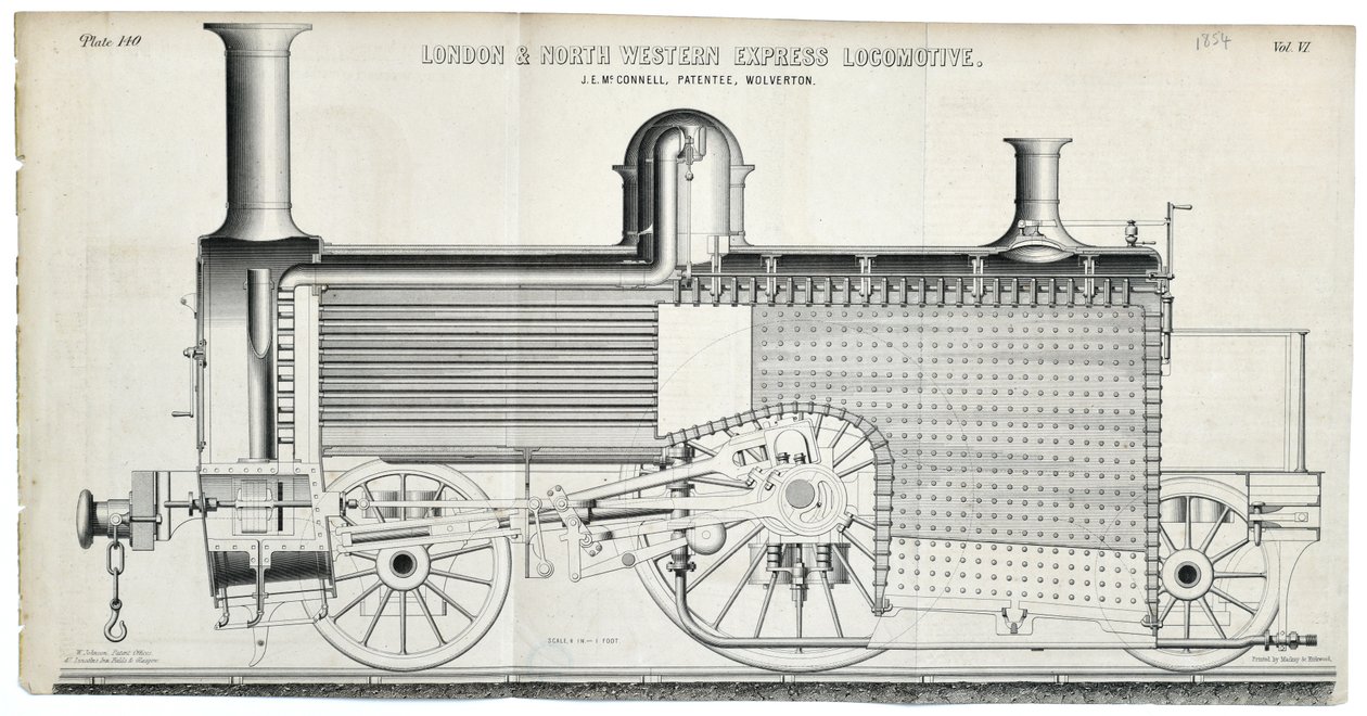 London and North Western Express Locomotive Plate 138 by Mackay & Kirkwood