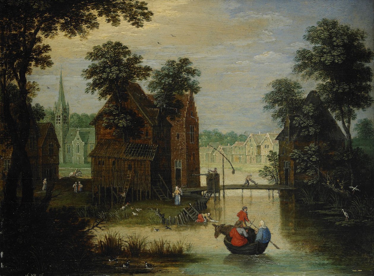 River landscape with the Flight into Egypt, 1616 by Maerten Ryckaert