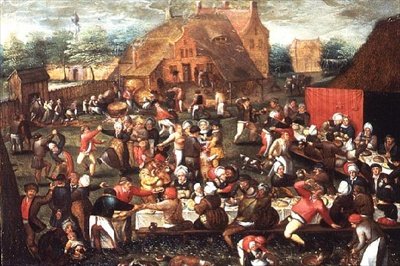 A Country Peasant Wedding Feast by Maerten van Cleve