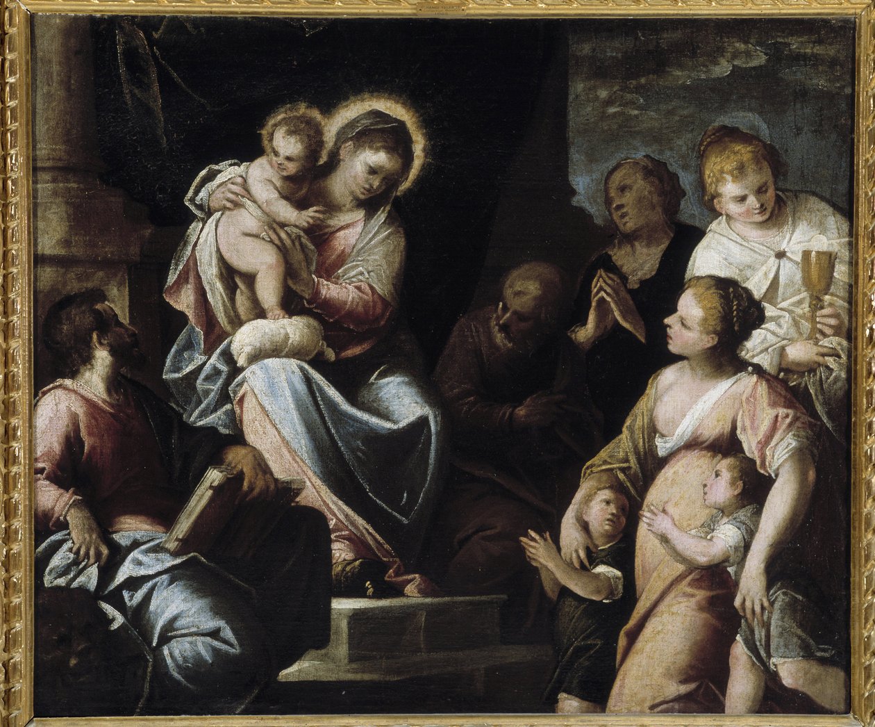 The Virgin and Child Surrounded by Theological Virtues: Allegory of Faith, Hope, and Charity by Maffeo da Verona