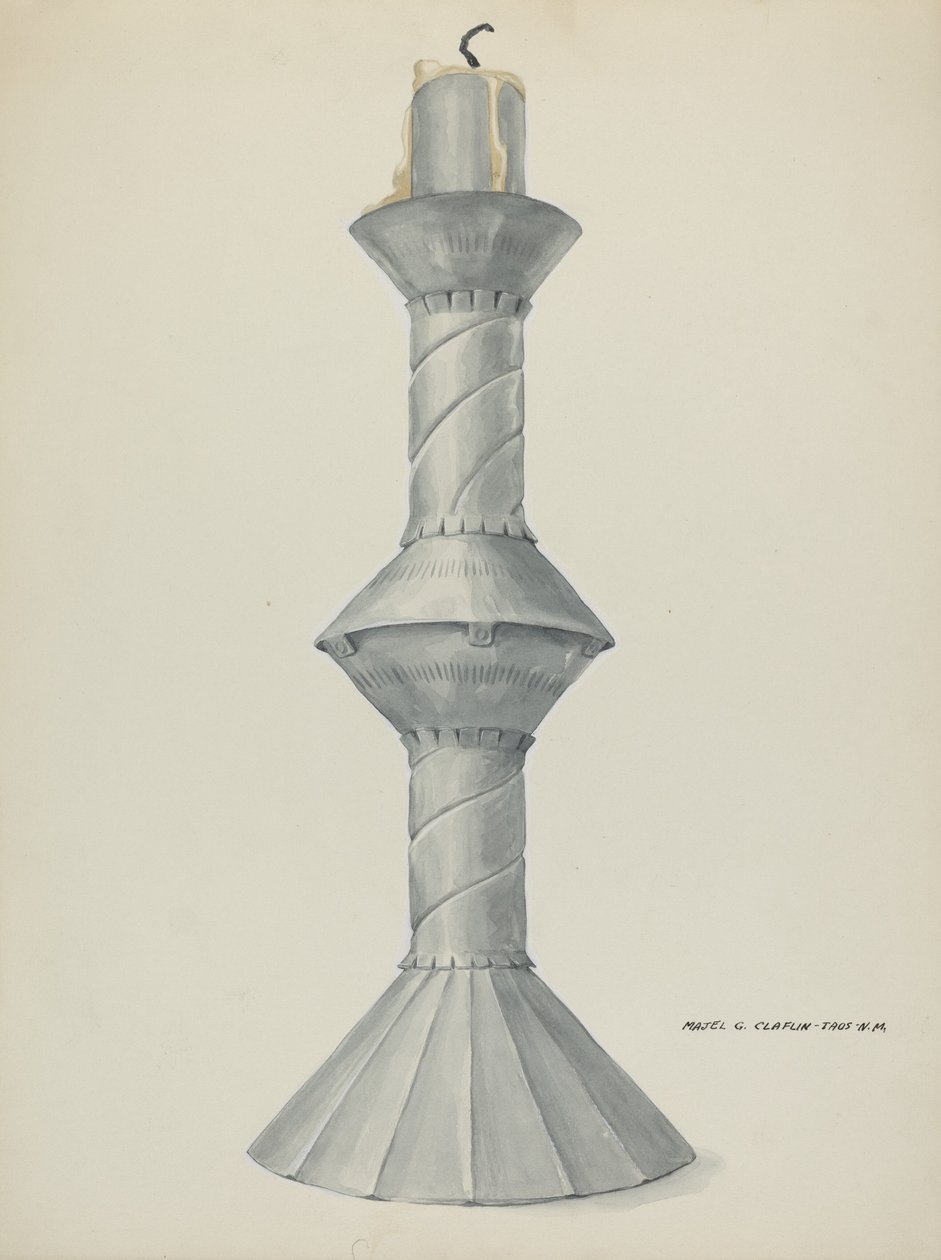 Penitente Altar Candle Stick, c. 1937 by Majel G. Claflin
