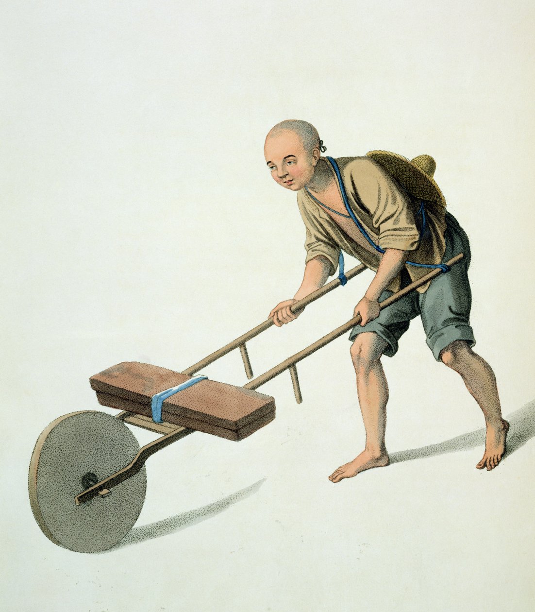A Labourer, Plate 27 from 'The Costume of China', Engraved by J. Dadley