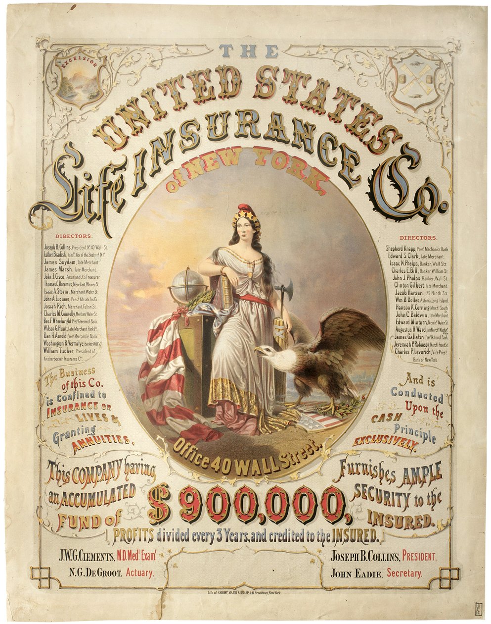 United States Life Insurance Co. of New York by Major and Knapp Sarony