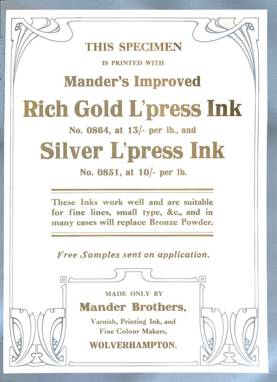 Mander Brothers Advert, 1919 by Mander Brothers