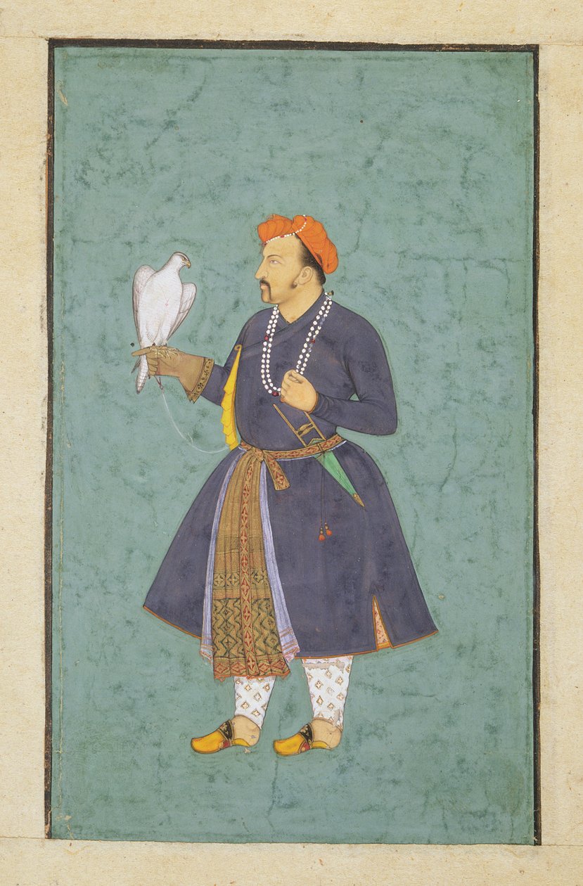 Portrait of Jahangir holding a Falcon by Manohar attr. to Manohar attr. to