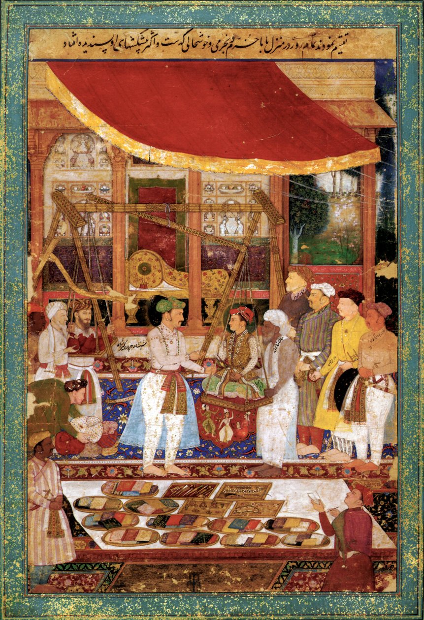 Emperor Jahangir weighs Prince Khurram in gold, c. 1610-1615 by Manohar Manohar