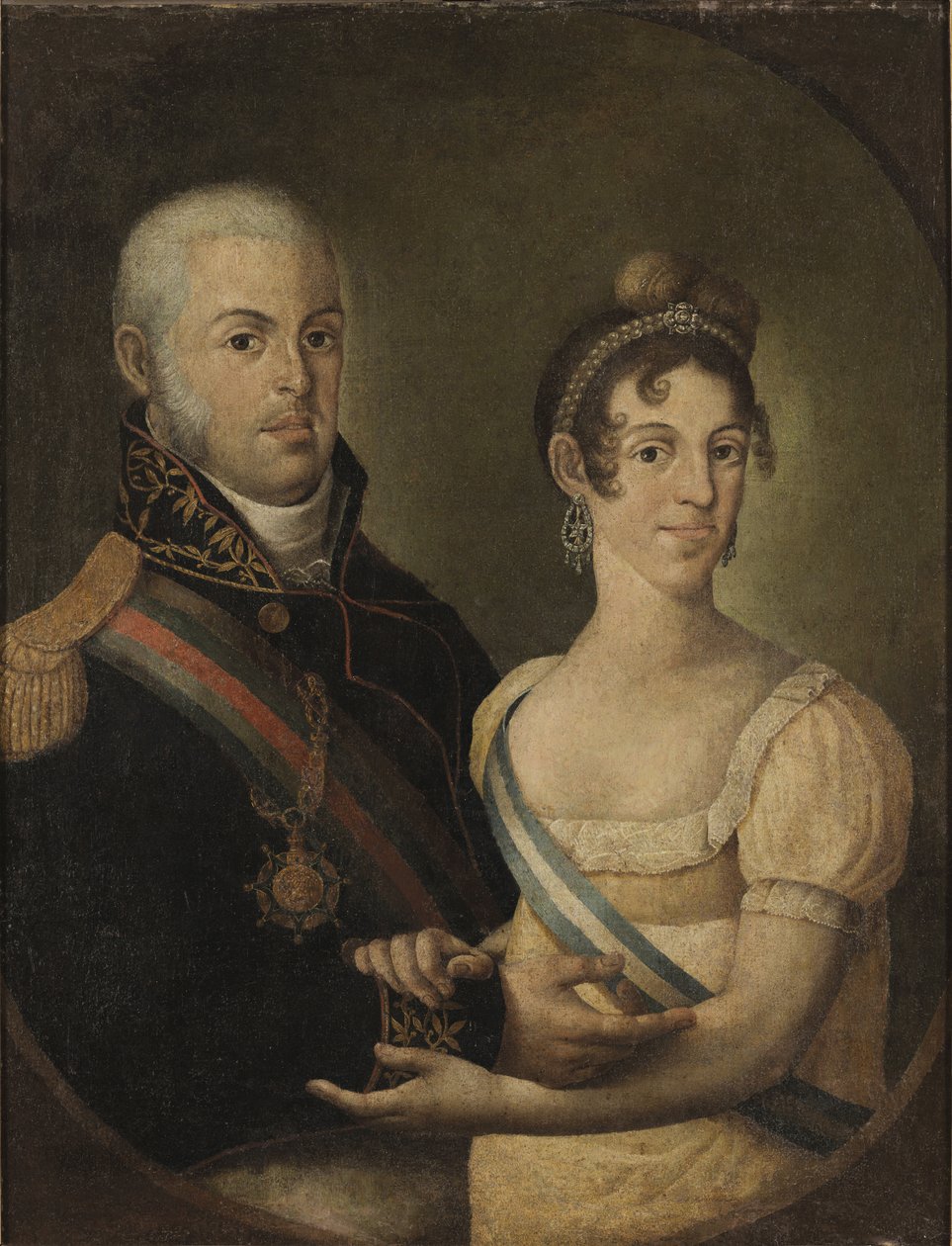 Portrait of John VI of Portugal and Carlota Joaquina of Spain by Manuel Dias de Oliveira