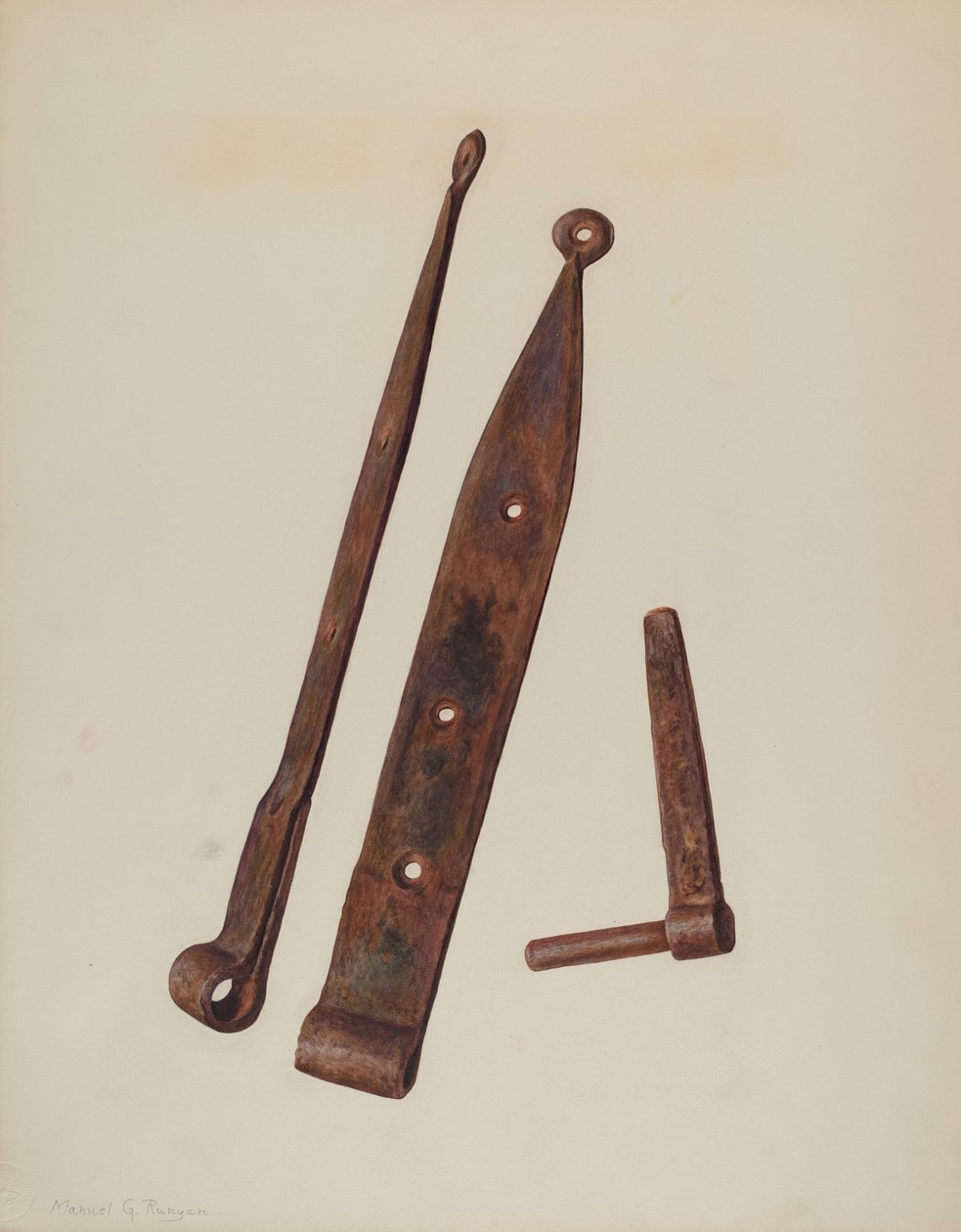Hinges and Bolt, c. 1939 by Manuel G. Runyan
