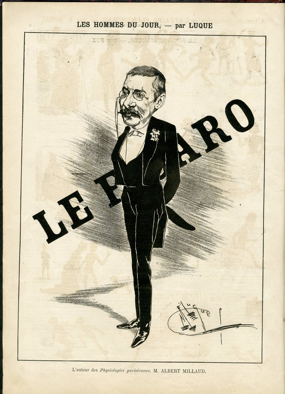 Illustration of Manuel Luque (1854-1919) in La Caricature (1880) by Manuel Luque