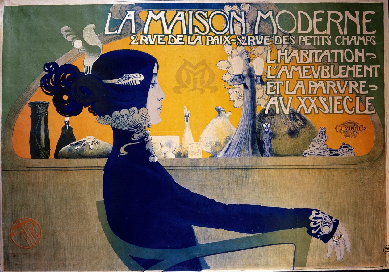 Art Nouveau: poster "The Modern House" by Orazi. 20th century. Decorative arts, Paris by Manuel Orazi