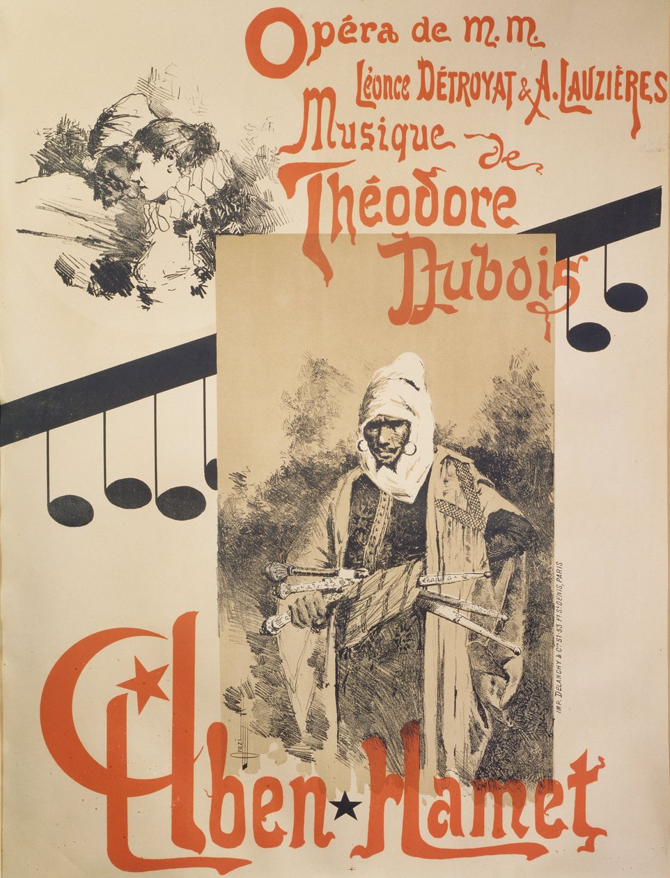 Poster for Aben Hamet, opera by Manuel Orazi