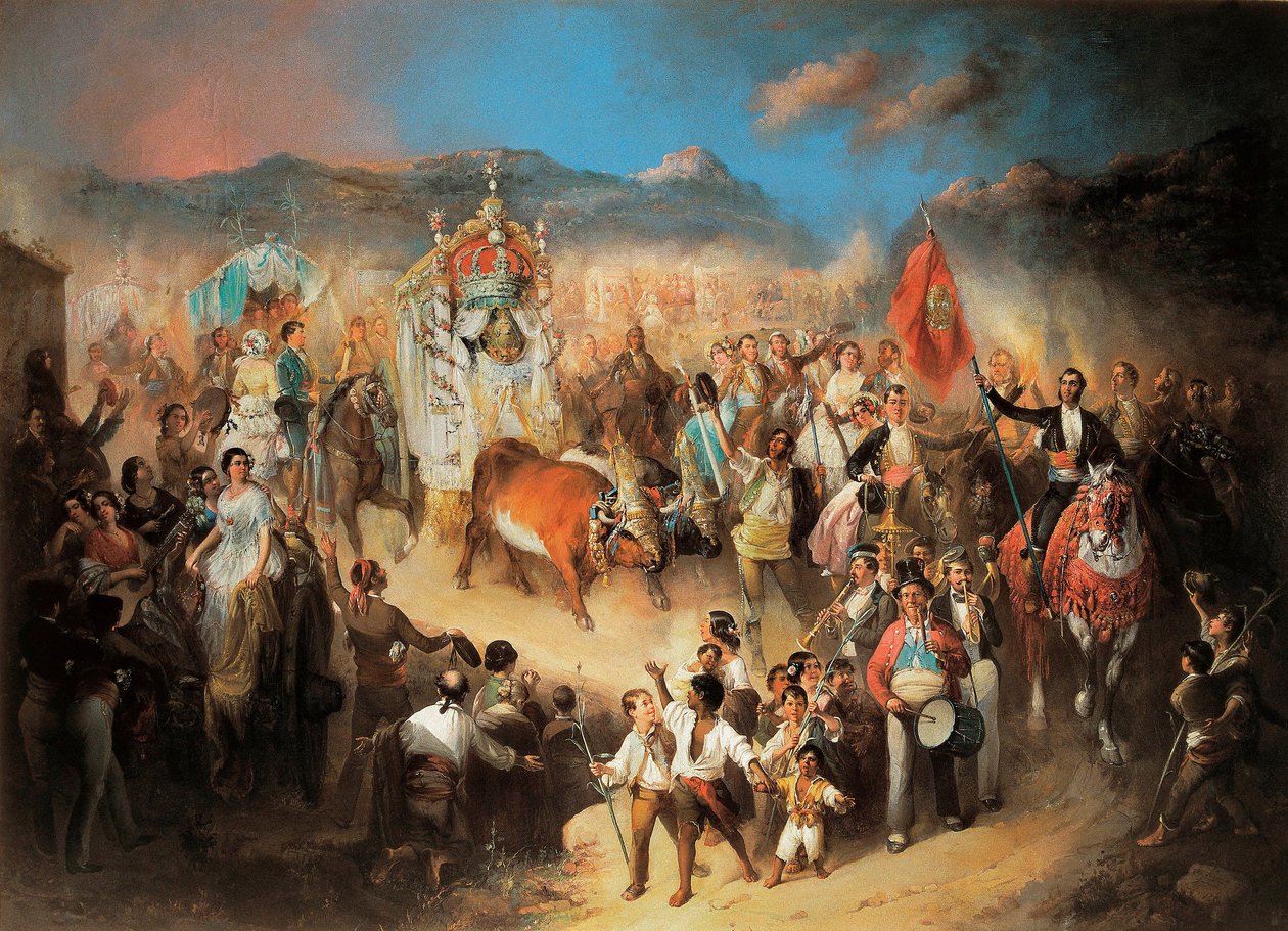 The Procession of El Rocio: Traditional Andalusian Celebration in Honor of the Virgin by Manuel Rodriguez de Guzman