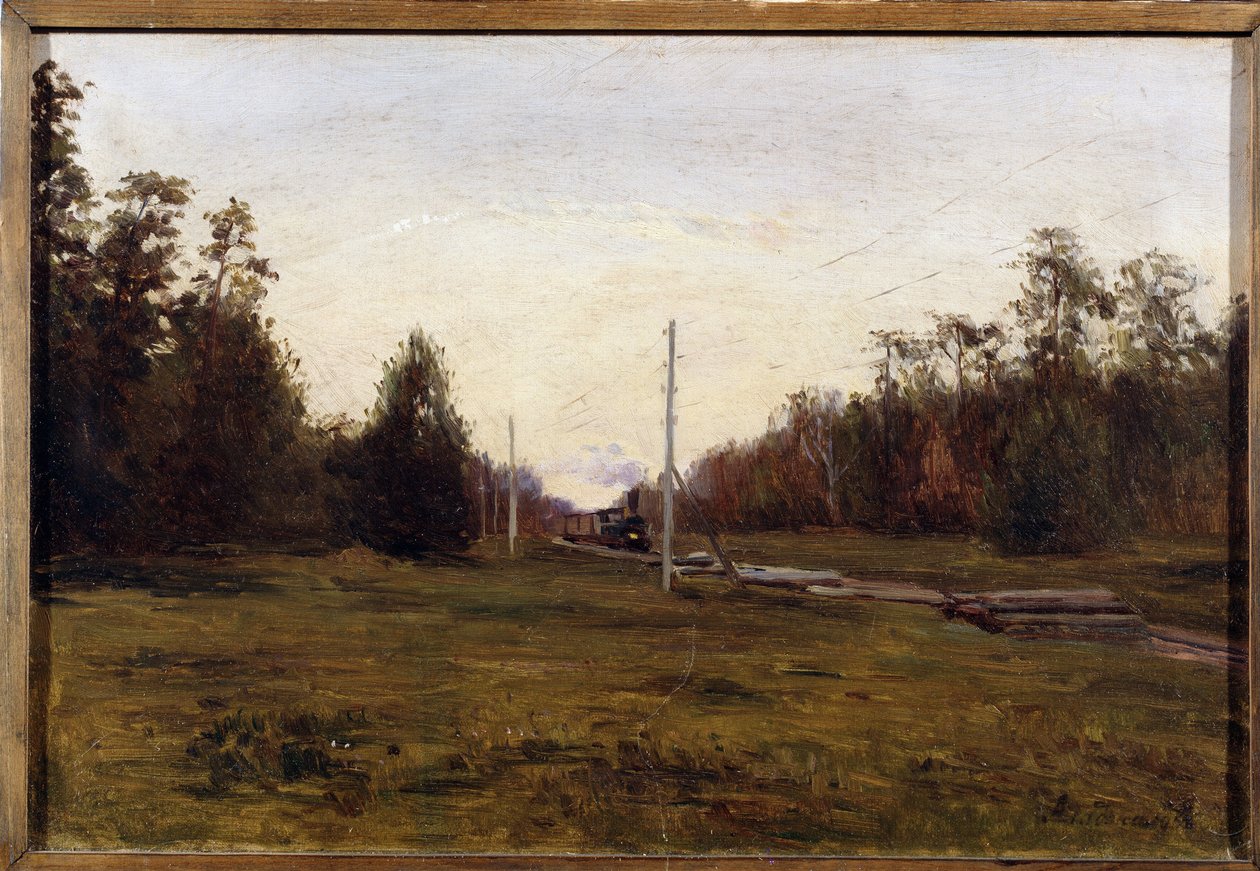 Landscape with a Train by Manuil Christoforovich Aladzhalov