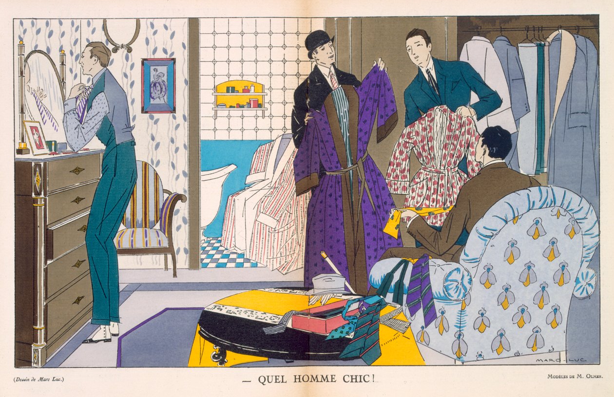 Quel homme chic, mens fashion, 1921 by Marc Luc