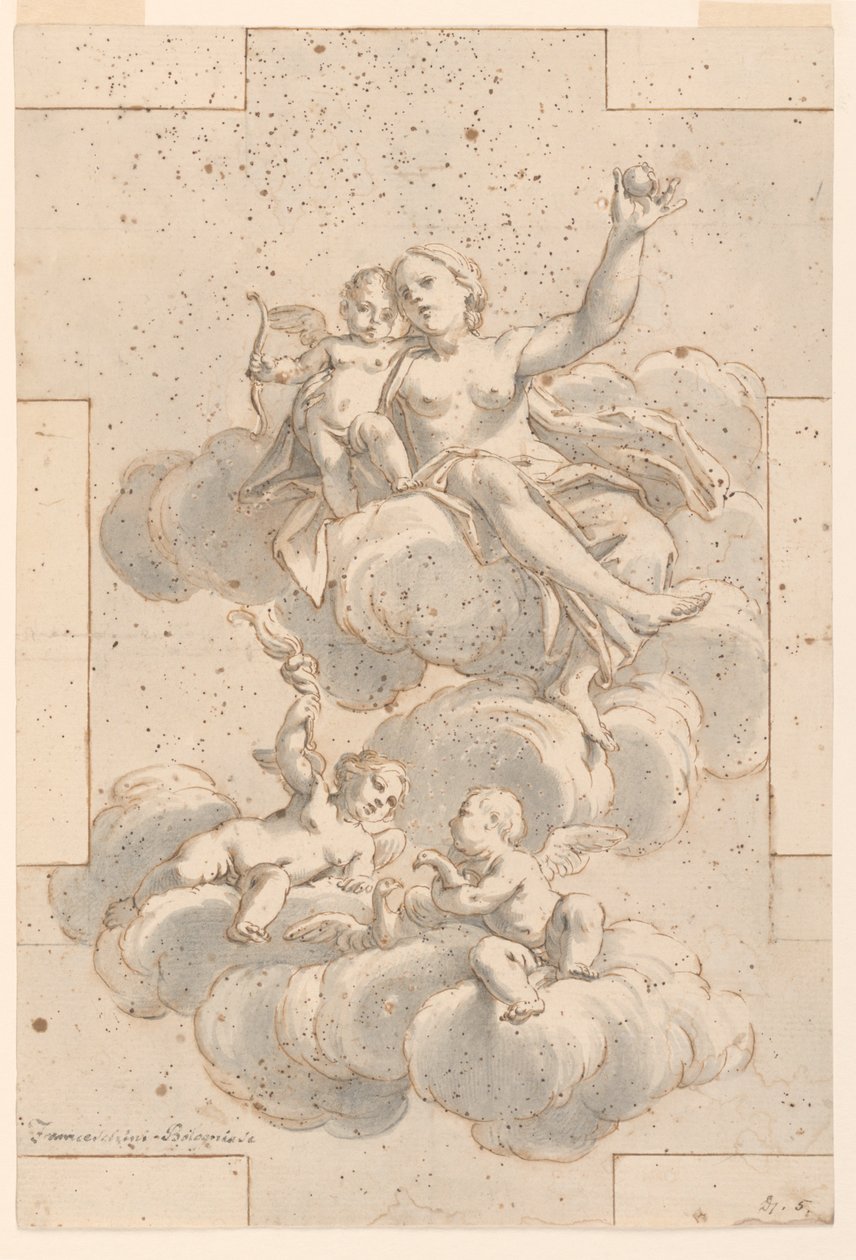 Design for a Ceiling Painting, Venus, Cupid, and Putti by Marc Antonio Franceschini