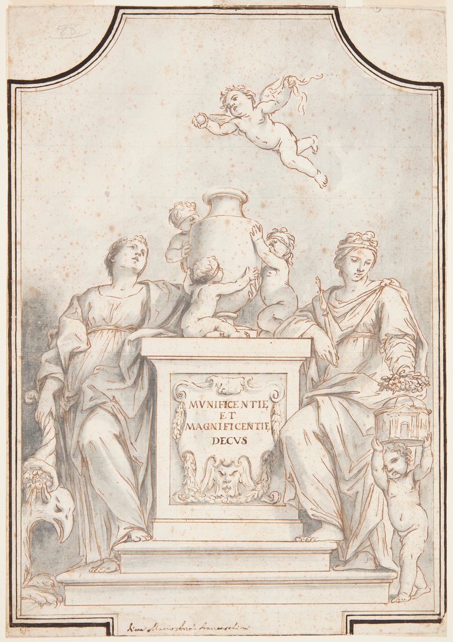 Design for a Monochrome Painting, Church of Corpus Domini, Bologna, Italy by Marc Antonio Franceschini