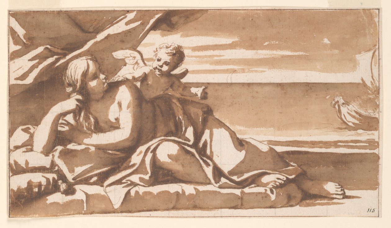 Study for an Overdoor Painting, Ariadne Viewing the Approach of Bacchus
