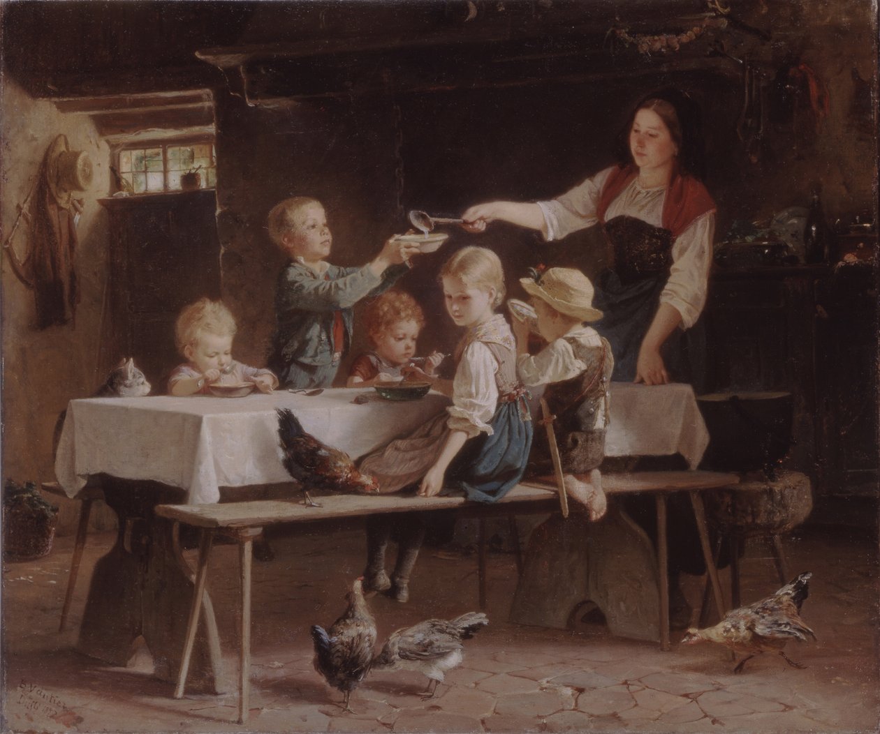 Kids at Lunch by Marc Louis Benjamin Vautier the Elder