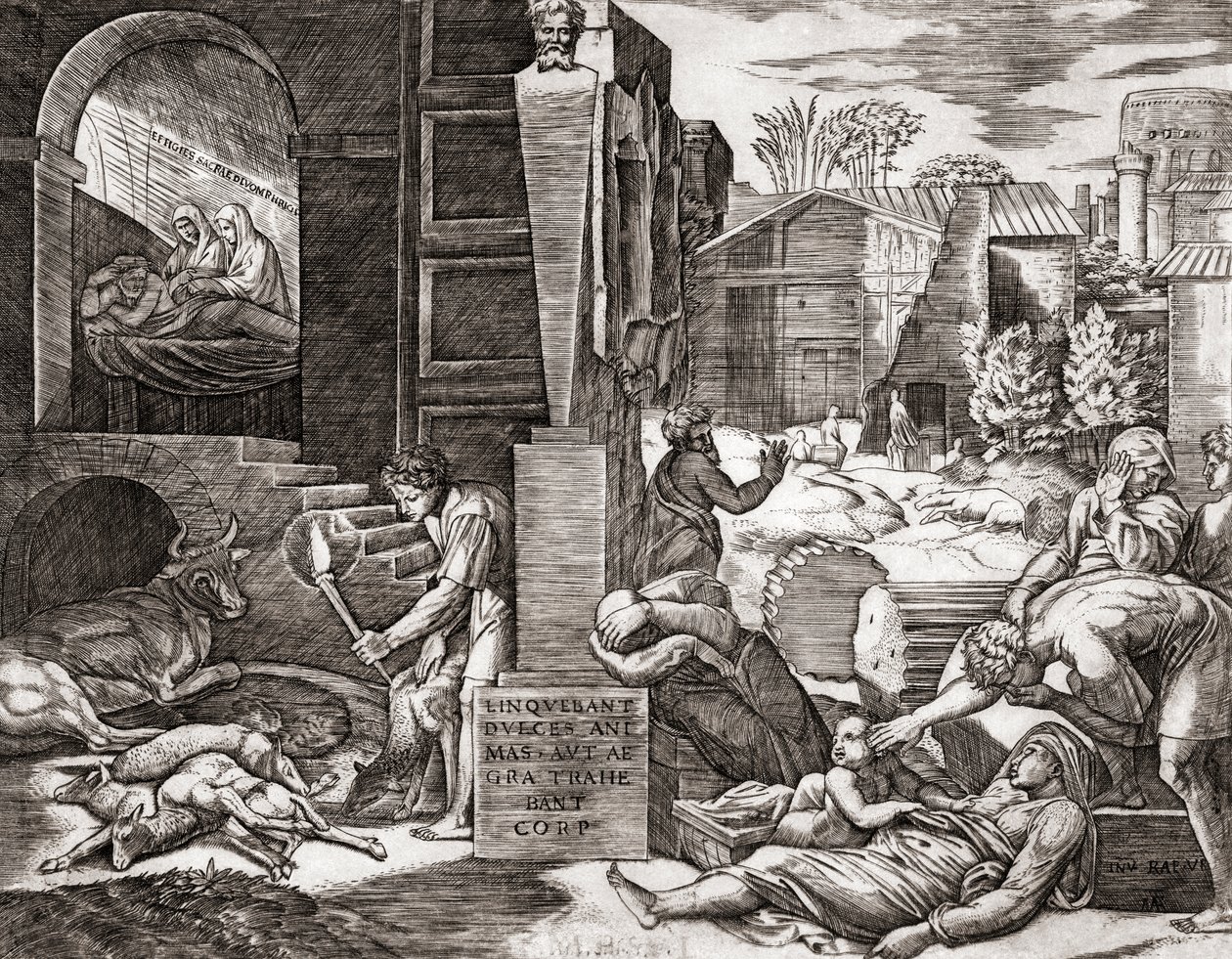 The Plague by Marcantonio (after) Raimondi