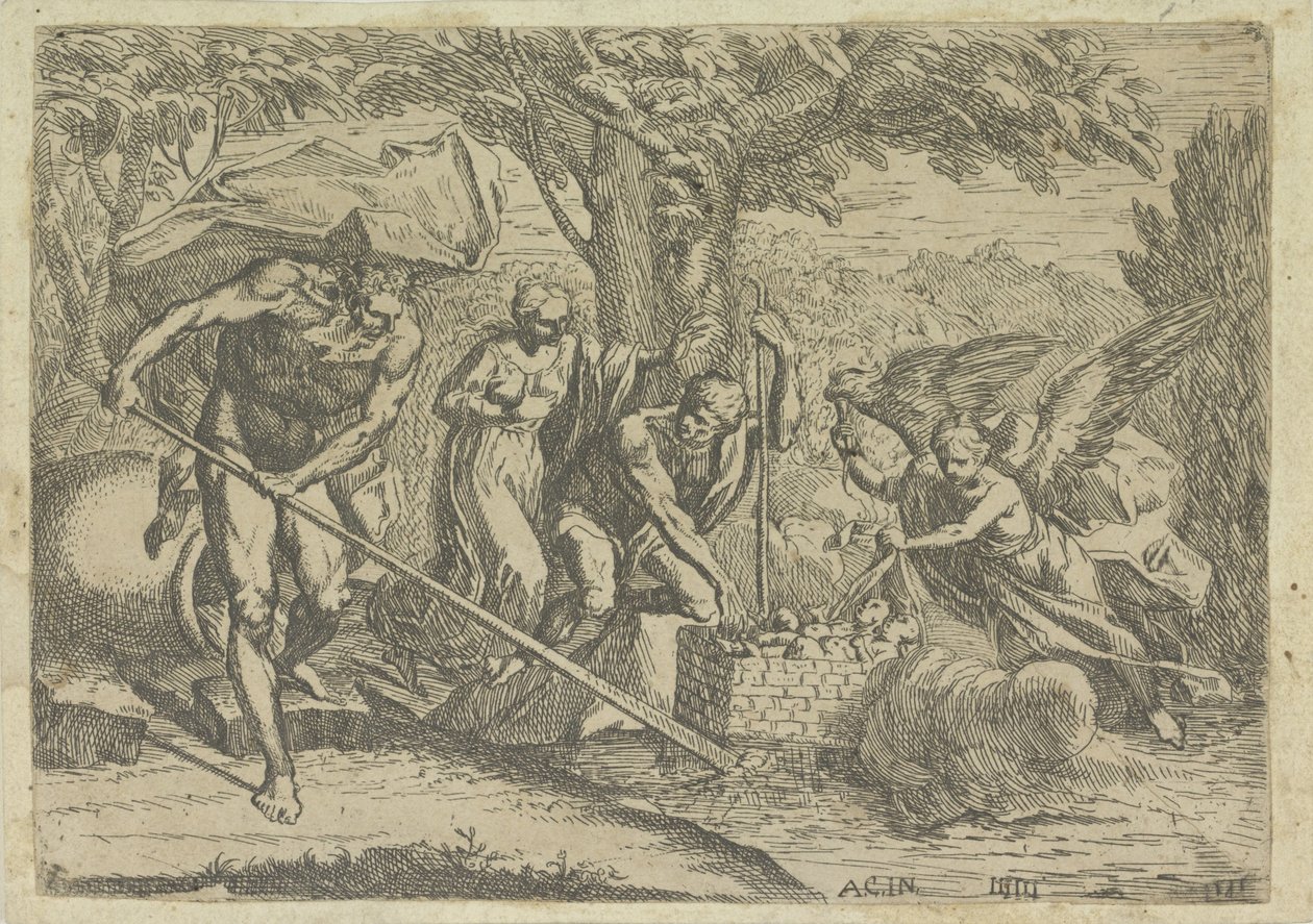 Romulus and Remus Found by Faustulus and the She-Wolf by Marcantonio Bellavia