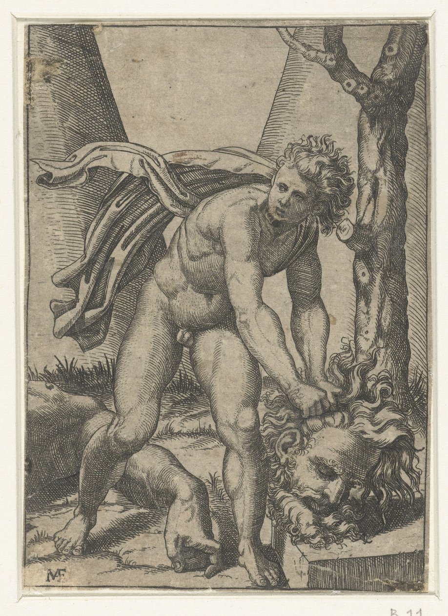 David with the Head of Goliath by Marcantonio Raimondi