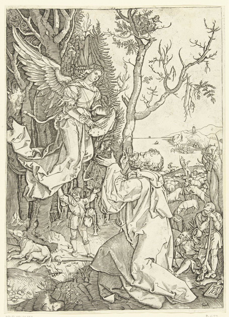 Angel Appears to Joachim (Life of Mary series) by Marcantonio Raimondi