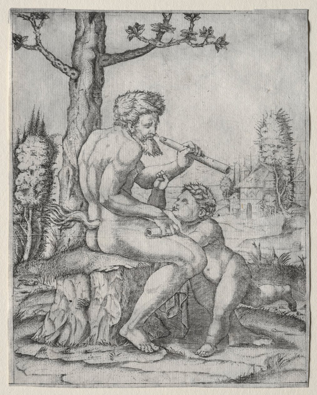 Faun and Child, c. 1509 by Marcantonio Raimondi
