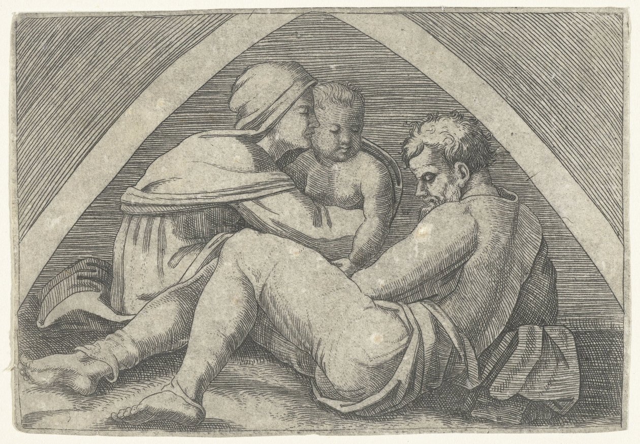 Holy Family Under an Arch by Marcantonio Raimondi