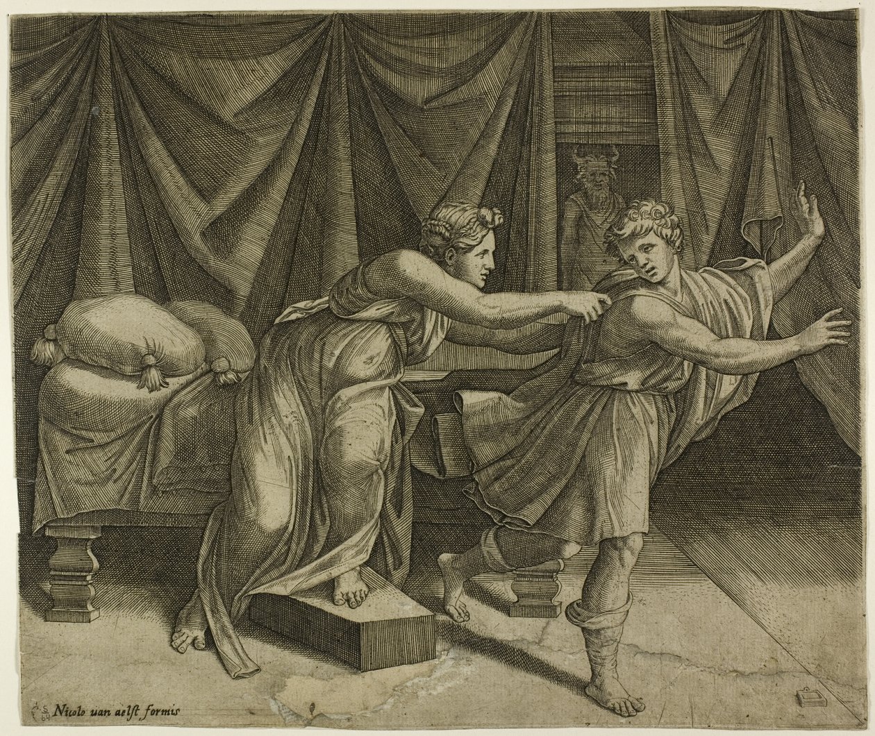 Joseph and Potiphar's Wife by Marcantonio Raimondi