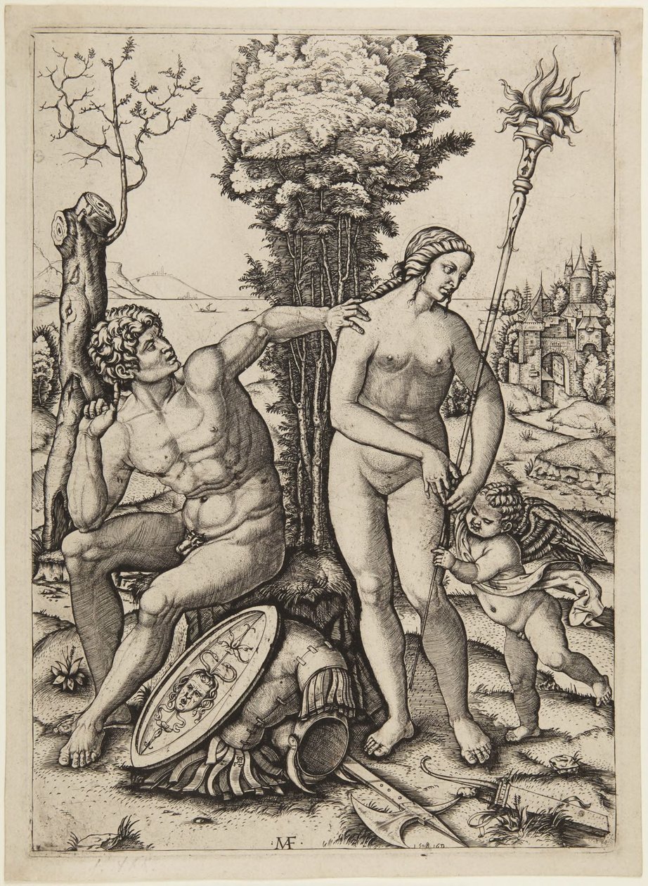 Mars, Venus, and Cupid by Marcantonio Raimondi