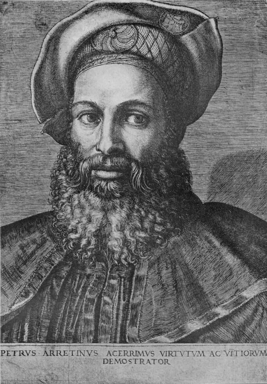 Portrait of Pietro Aretino, c1517 by Marcantonio Raimondi