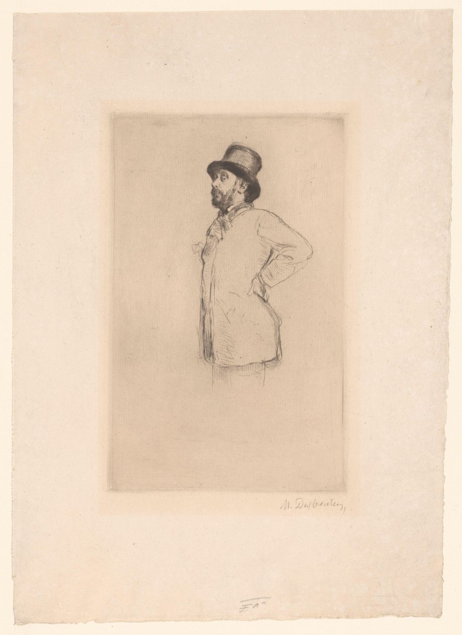 Portrait of Edgar Degas by Marcellin Gilbert Desboutin (signed by artist)