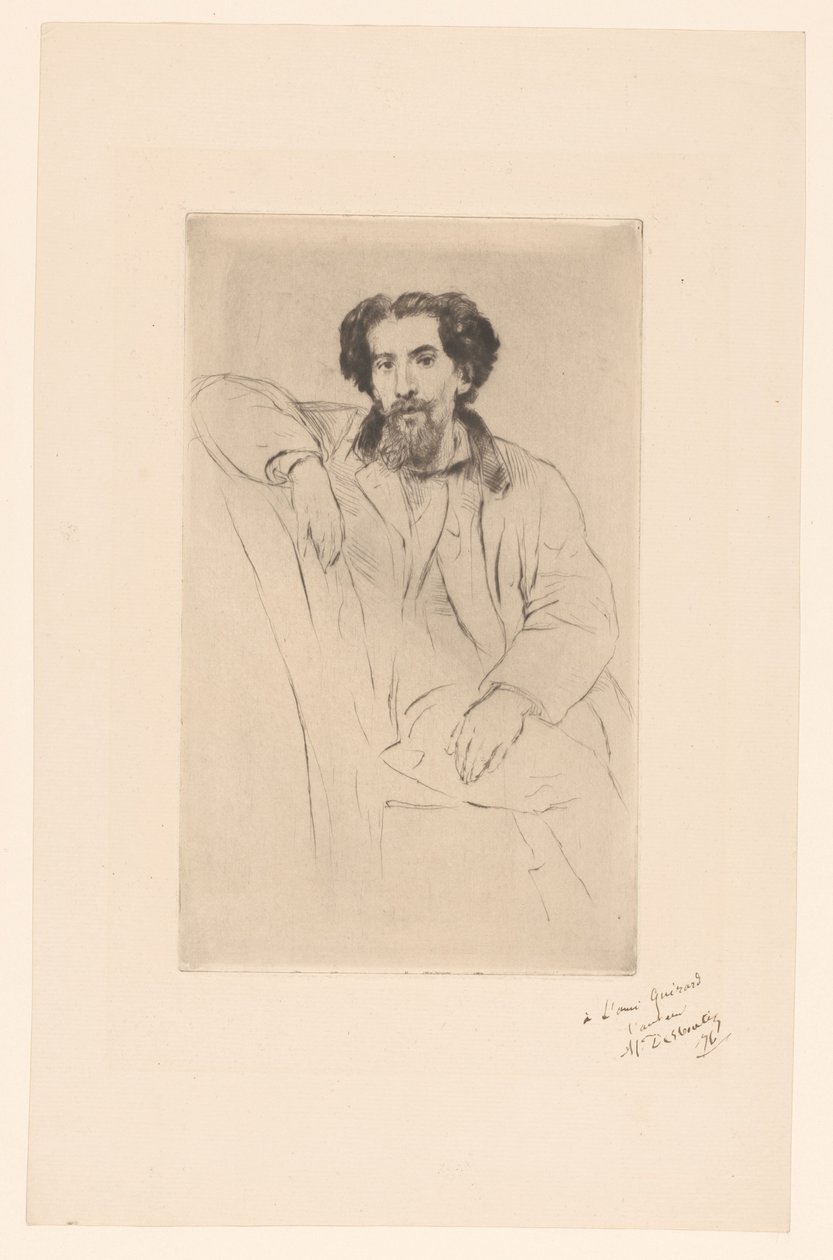 Portrait of Henri Charles Guérard by Marcellin Gilbert Desboutin (signed by artist)