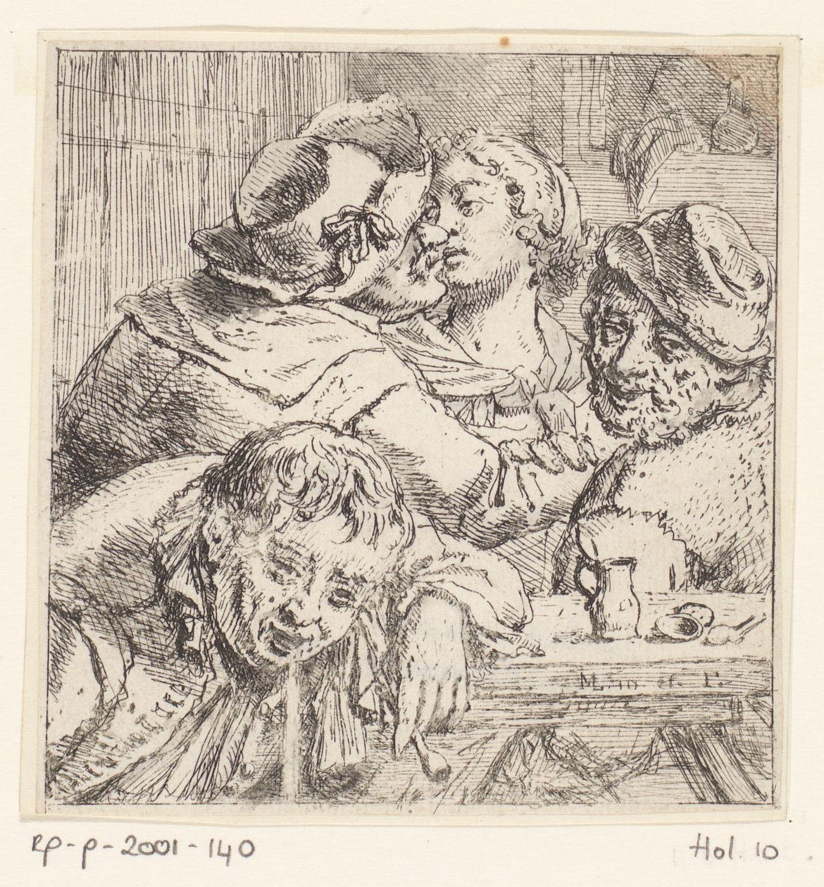 Four Figures in a Tavern Interior by Marcellus Laroon