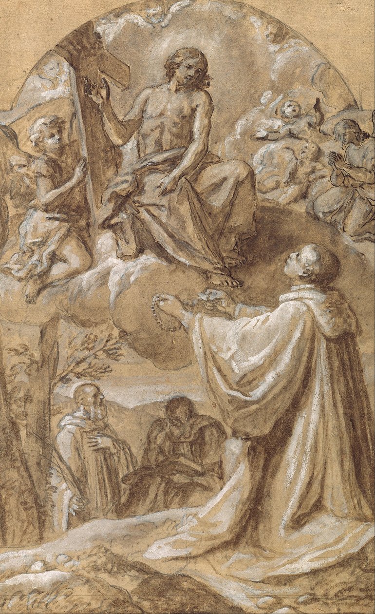 Christ Appears to Blessed Michael of Camaldoli by Marco Benefial