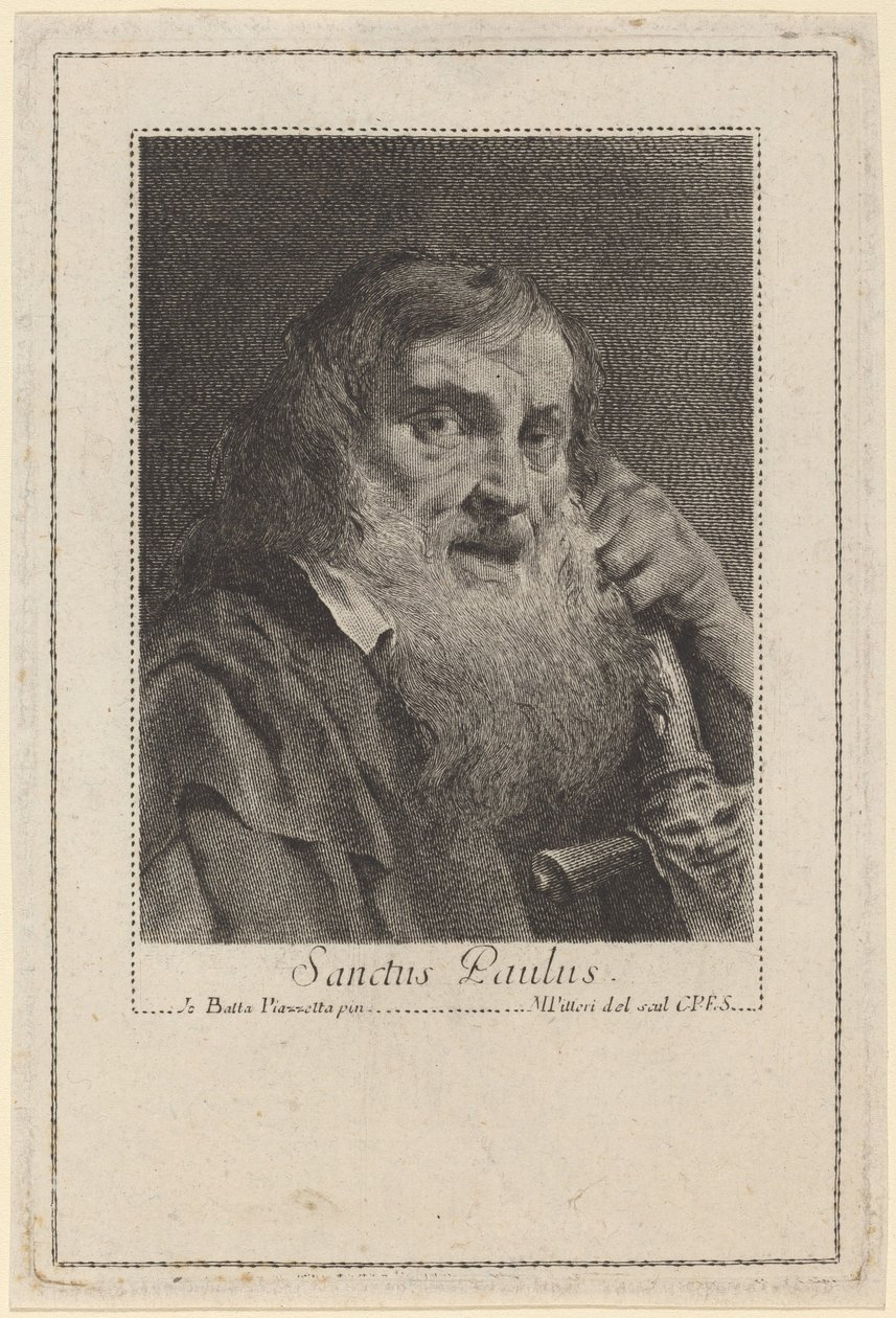 Saint Paul by Marco Alvise Pitteri after Giovanni Battista Piazzetta