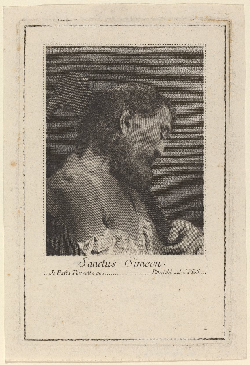 Saint Simeon by Marco Alvise Pitteri after Giovanni Battista Piazzetta