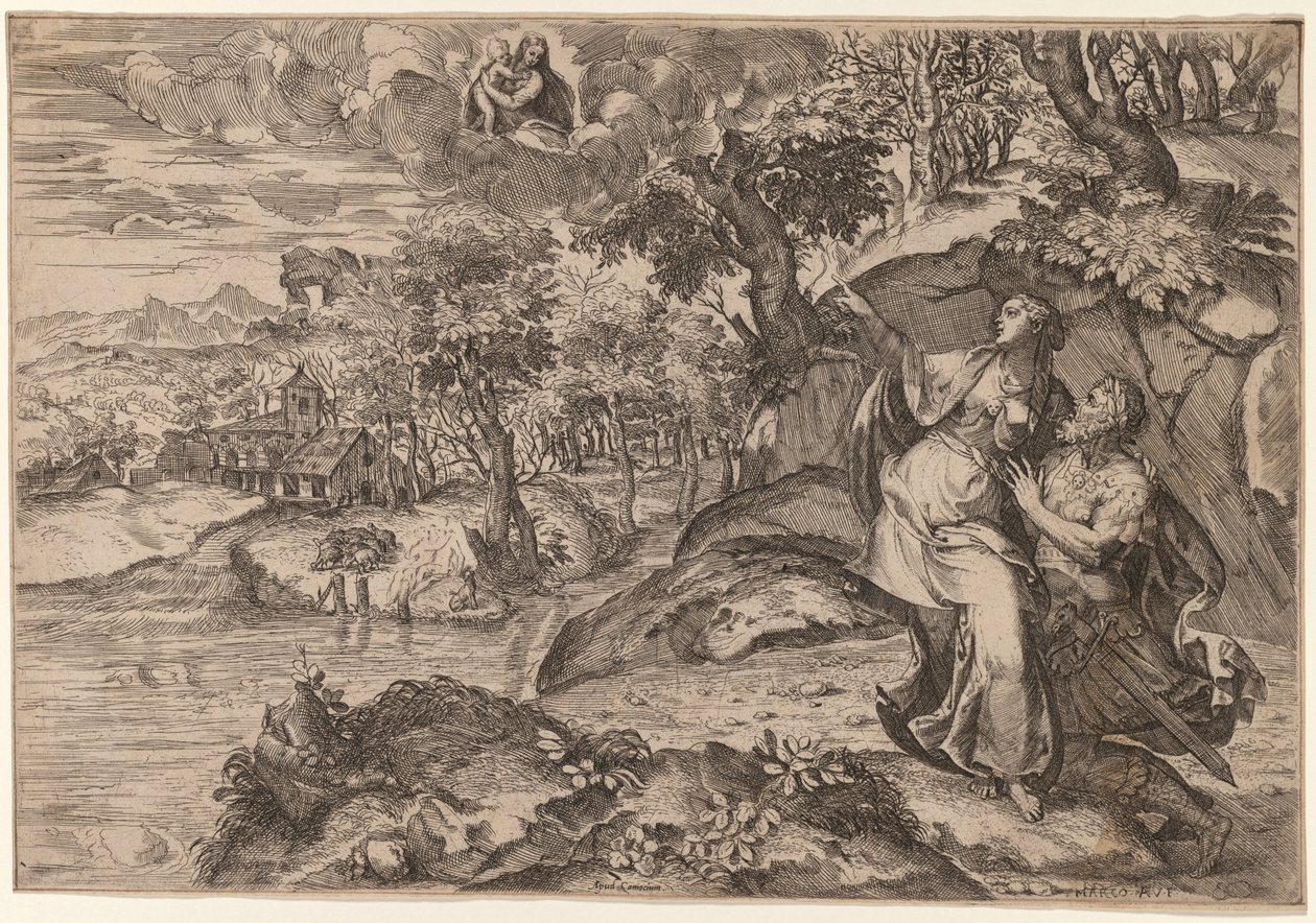Augustus and the Tiburtine Sibyl by Marco Angolo del Moro