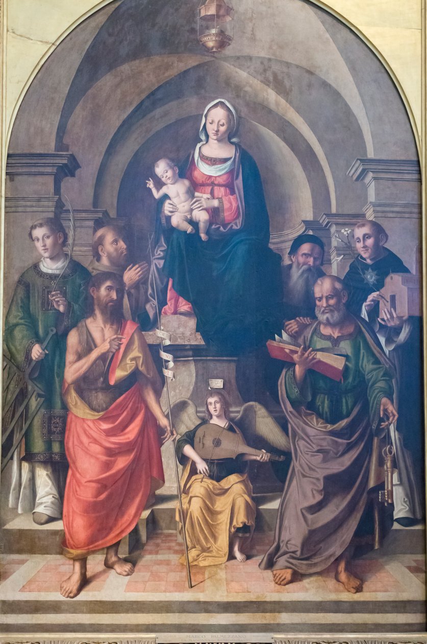 Virgin and Child Surrounded by Saints by Marco Palmezzano