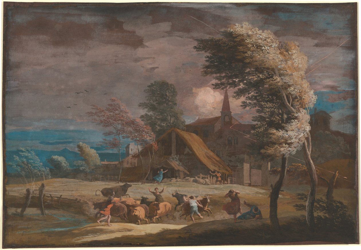 A Stormy Landscape by Marco Ricci