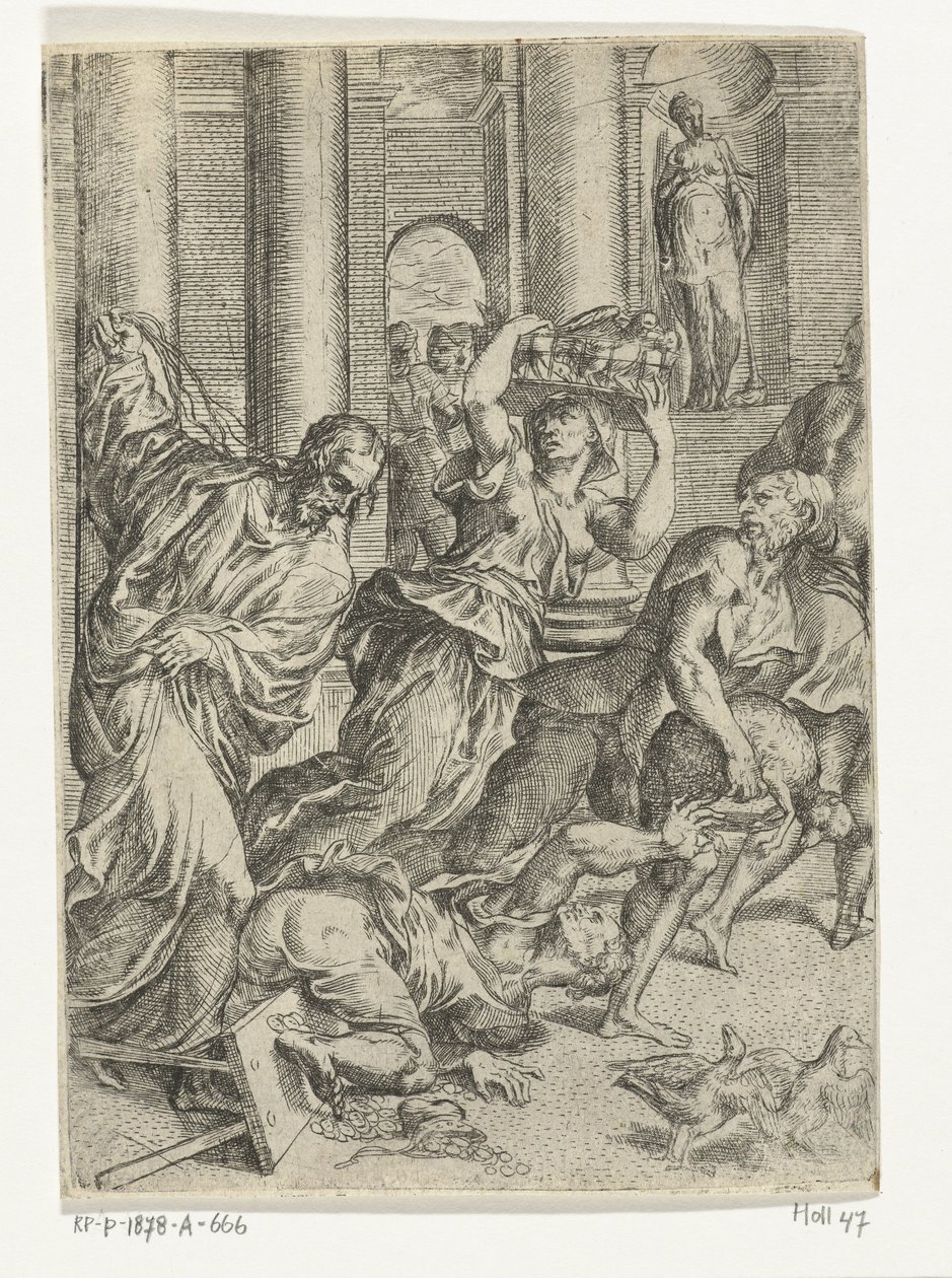 Christ Expels the Money Changers from the Temple by Marco dell