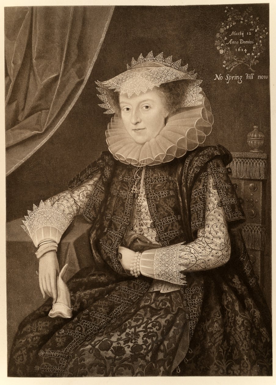 Mary Sidney, Countess of Pembroke, from James I and VI, printed by Manzi Joyant & Co. Paris, 1904 by Marcus Gheeraerts