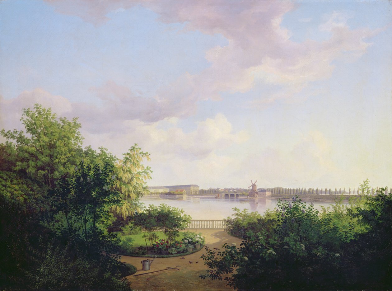 The Garden of Johannes Amsinck on the Binnenalster, 1837 by Marcus Johann Haeselich